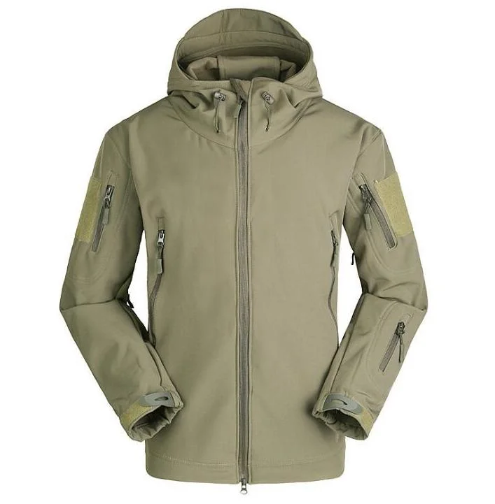 Men′s Hoodie Fleece Jacket 6 Zip-Pockets Warm Winter Jacket Military Tactical Jacket
